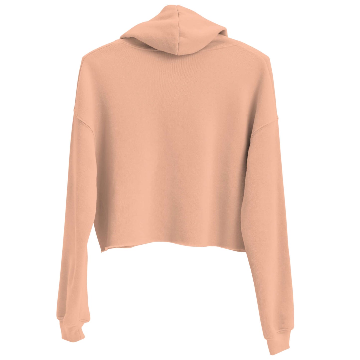 Back view of Women's Peace, Love, Pickleball Crop Hoodie in blush color, featuring a relaxed cropped fit and hood.