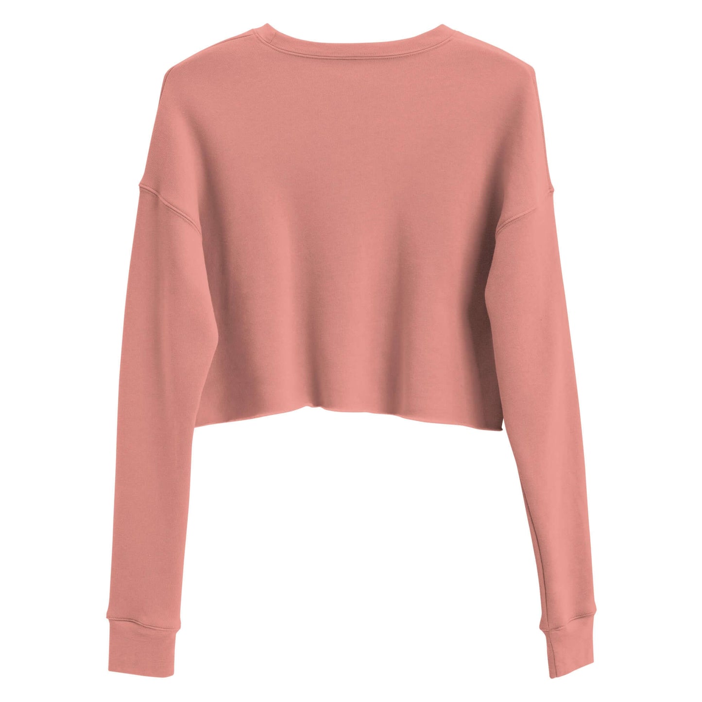 Back view of Women's Peace, Love, Pickleball Crop Sweatshirt in soft pink color, perfect for stylish comfort.