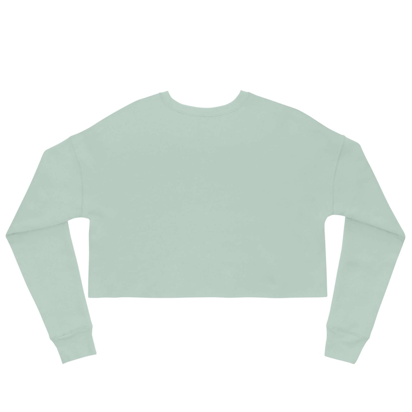 Back view of Women's Peace, Love, Pickleball crop sweatshirt in mint green, stylish and comfortable for pickleball lovers.