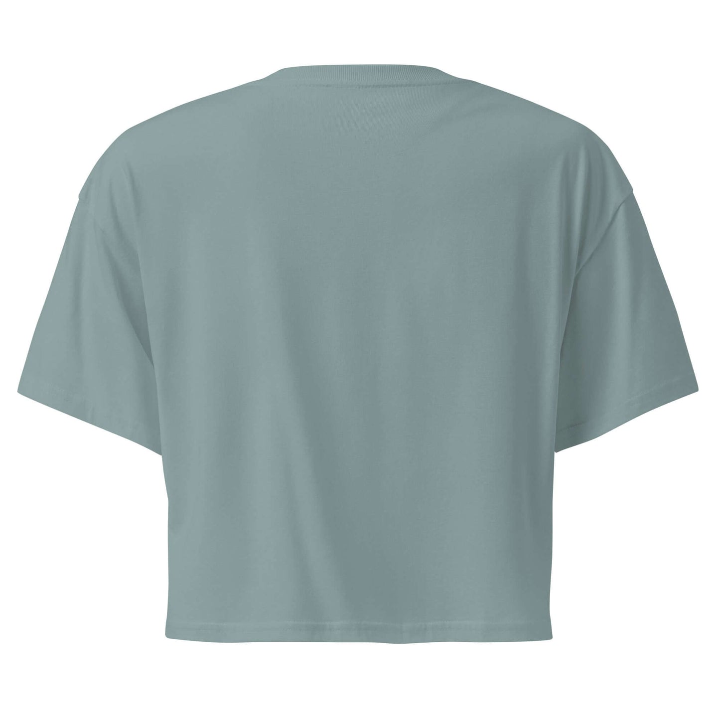Back view of Women's Peace, Love, Pickleball Crop Top in soft green color for stylish comfort on and off the court.