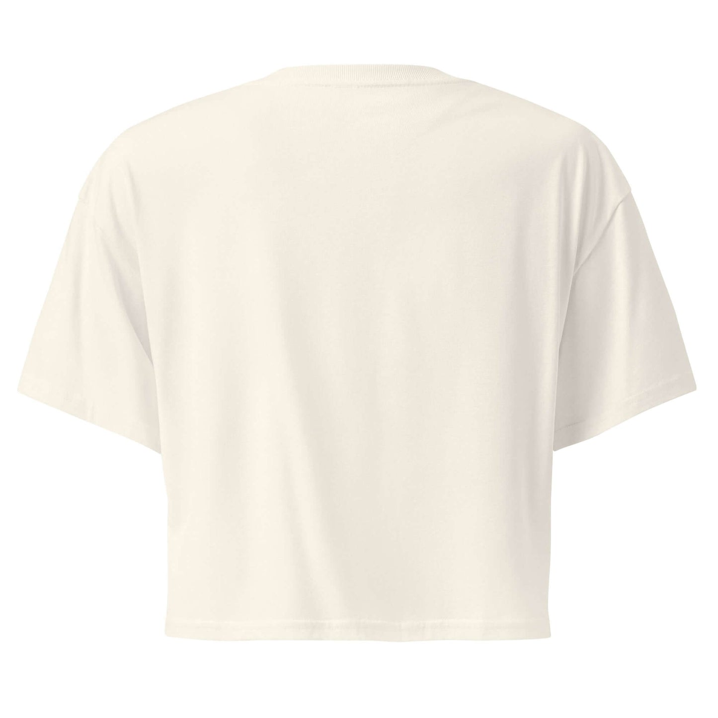 Back view of Women's Peace, Love, Pickleball Crop Top in soft white, perfect for stylish pickleball play.
