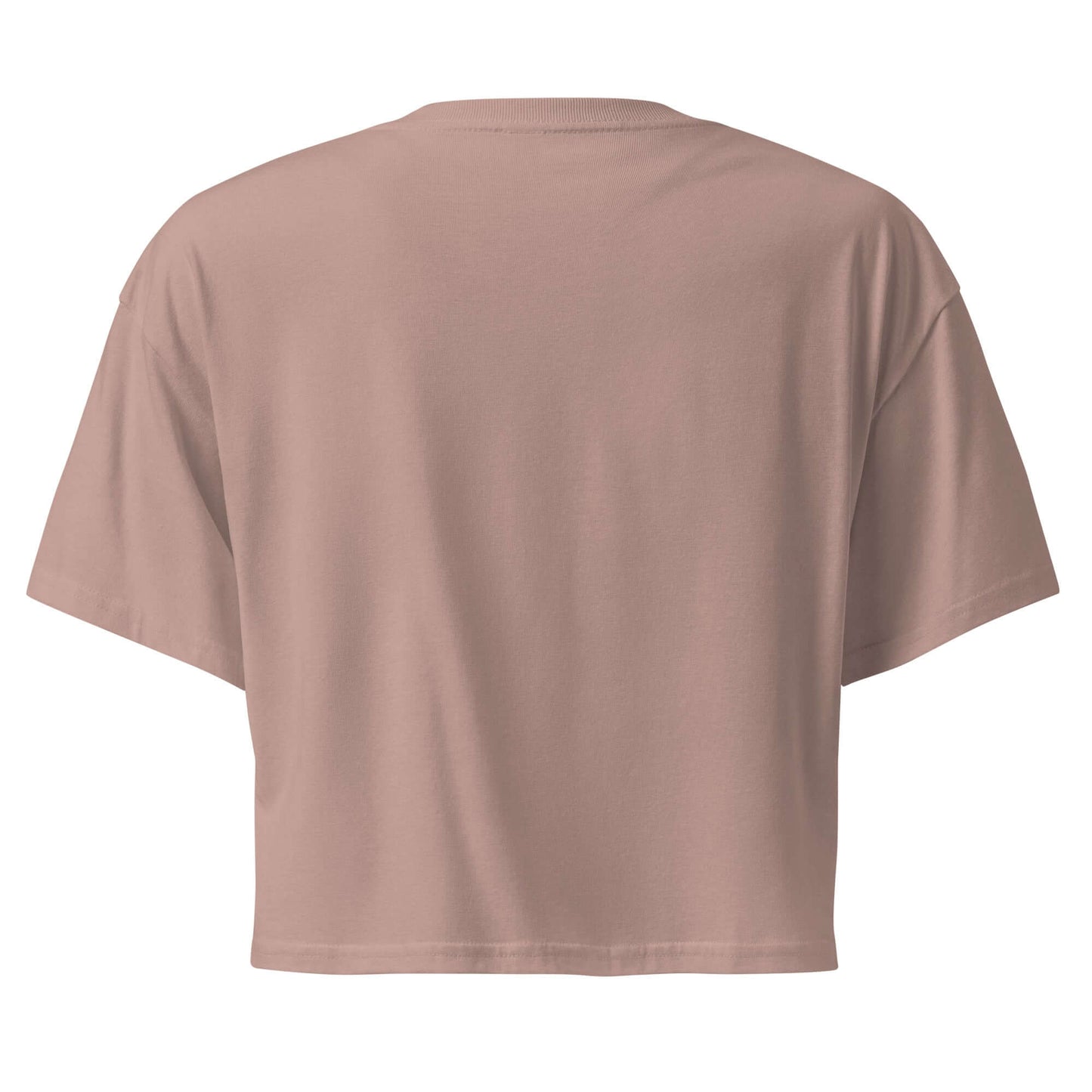 Back view of Women's Peace, Love, Pickleball Crop Top in a soft beige color, designed for style and comfort.