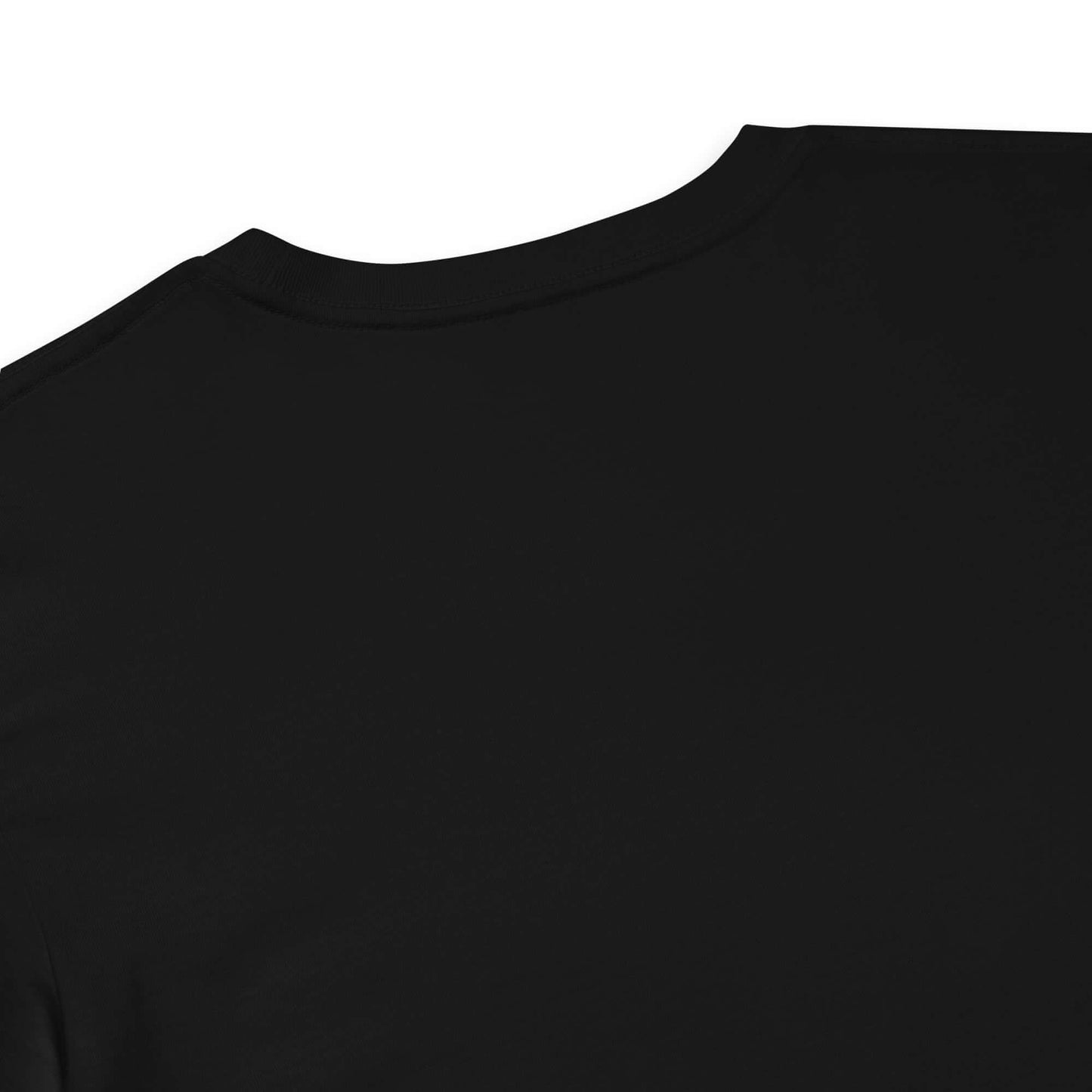 Back view of Women's Peace, Love, Pickleball Crop Top showcasing comfortable black fabric.
