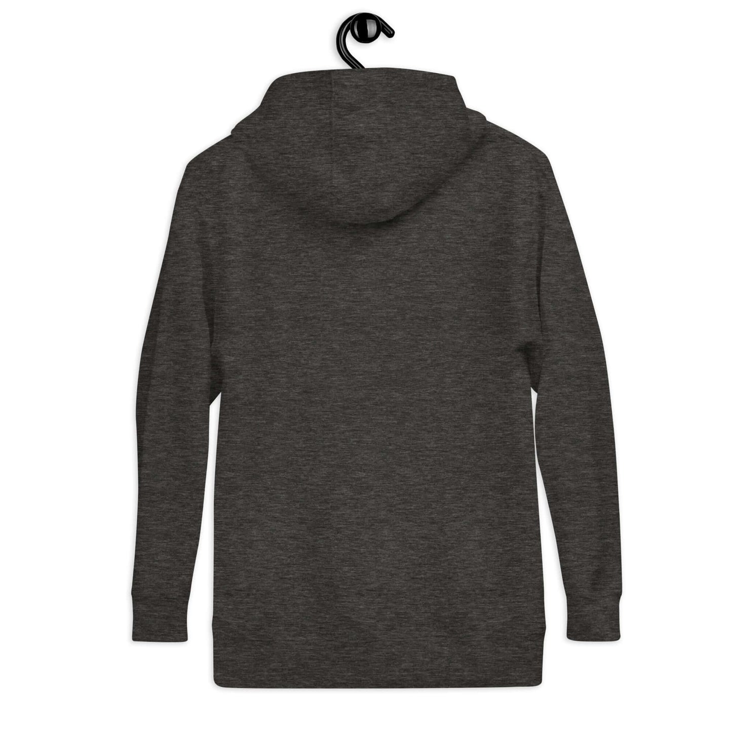 Back view of Women's Peace, Love, Pickleball Hoodie in dark gray, perfect for cozy game days or casual wear.
