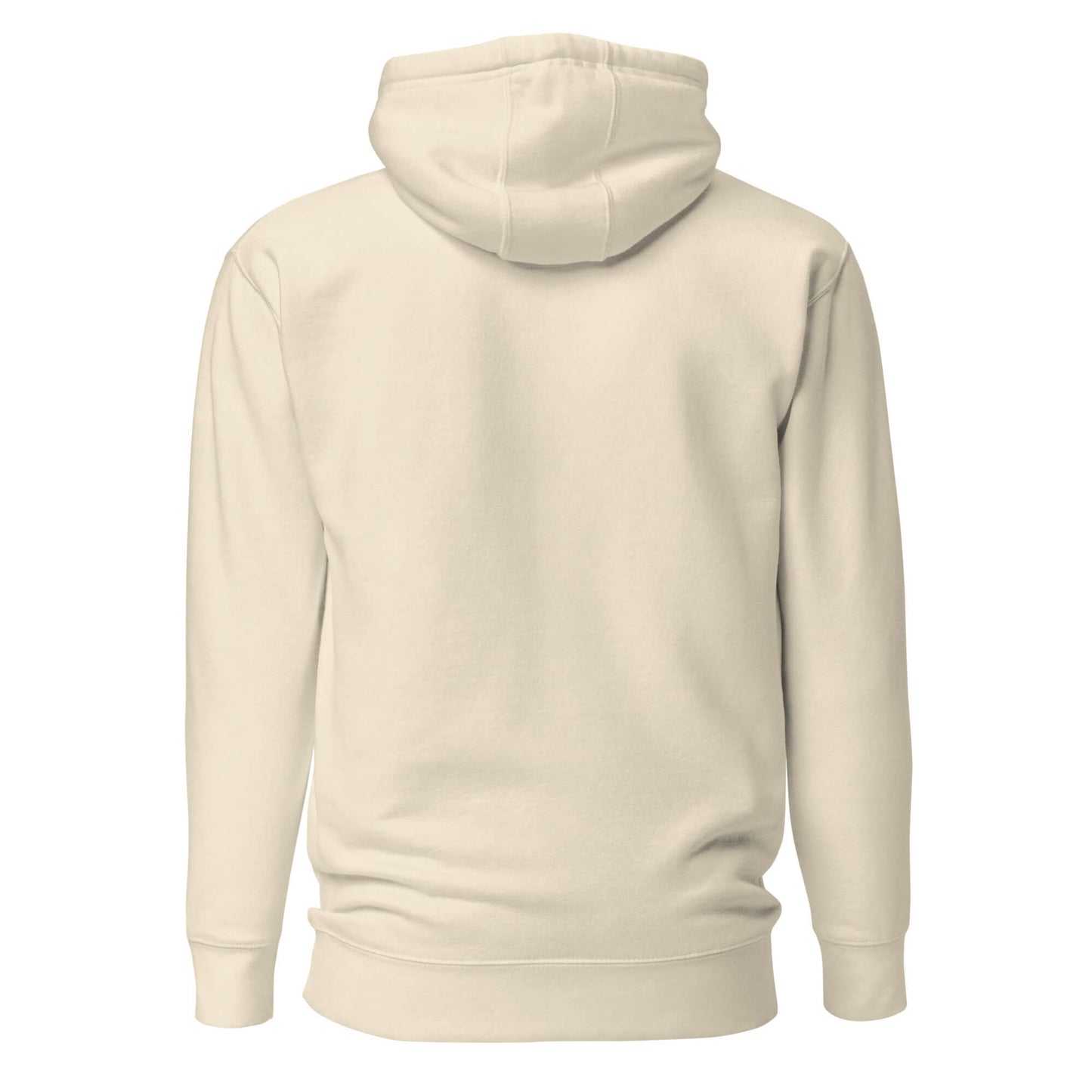 Back view of Women's Peace, Love, Pickleball Hoodie in a soft beige color, perfect for warmth and comfort.