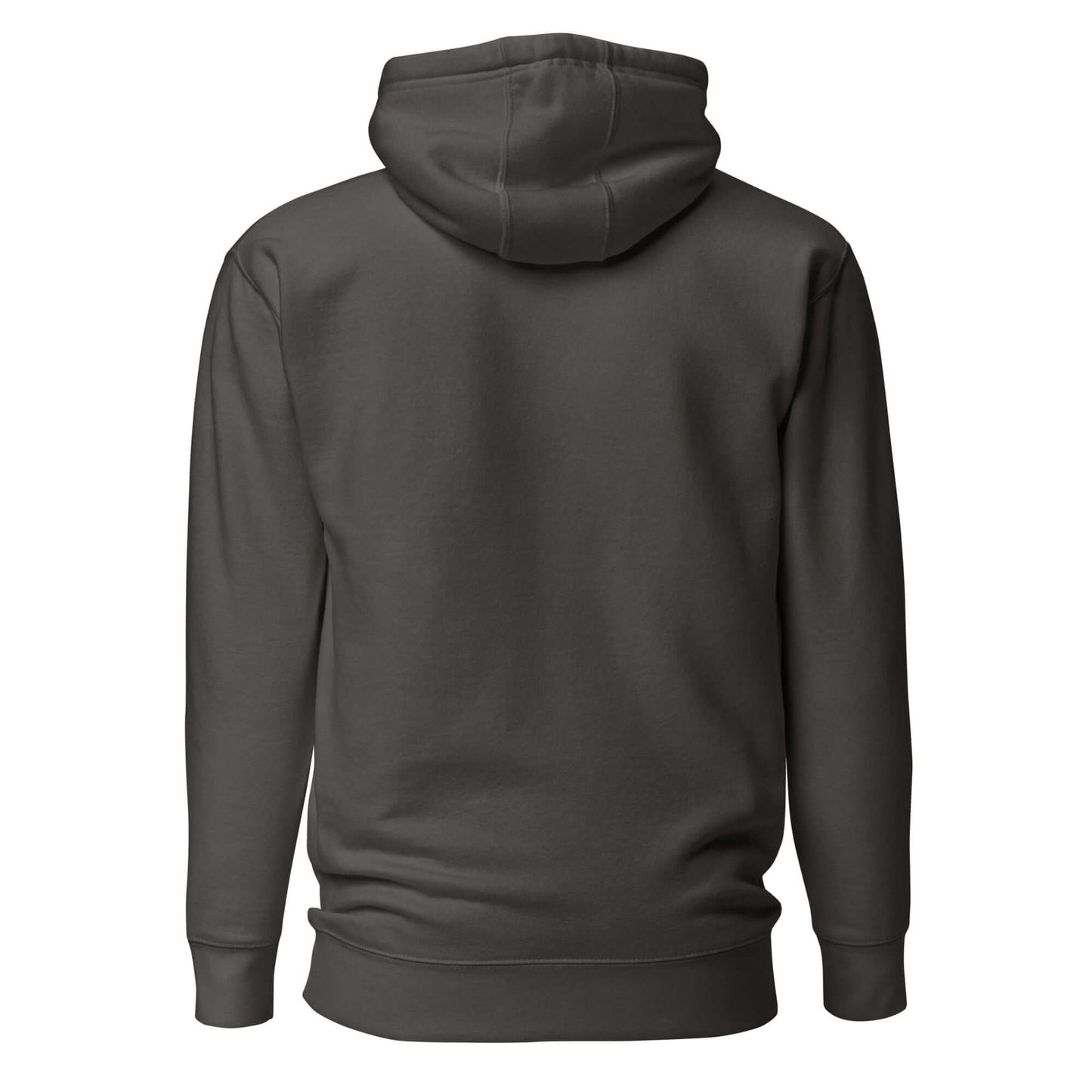 Back view of Women’s Peace, Love, Pickleball Hoodie in dark color, showcasing its cozy hood and snug fit.