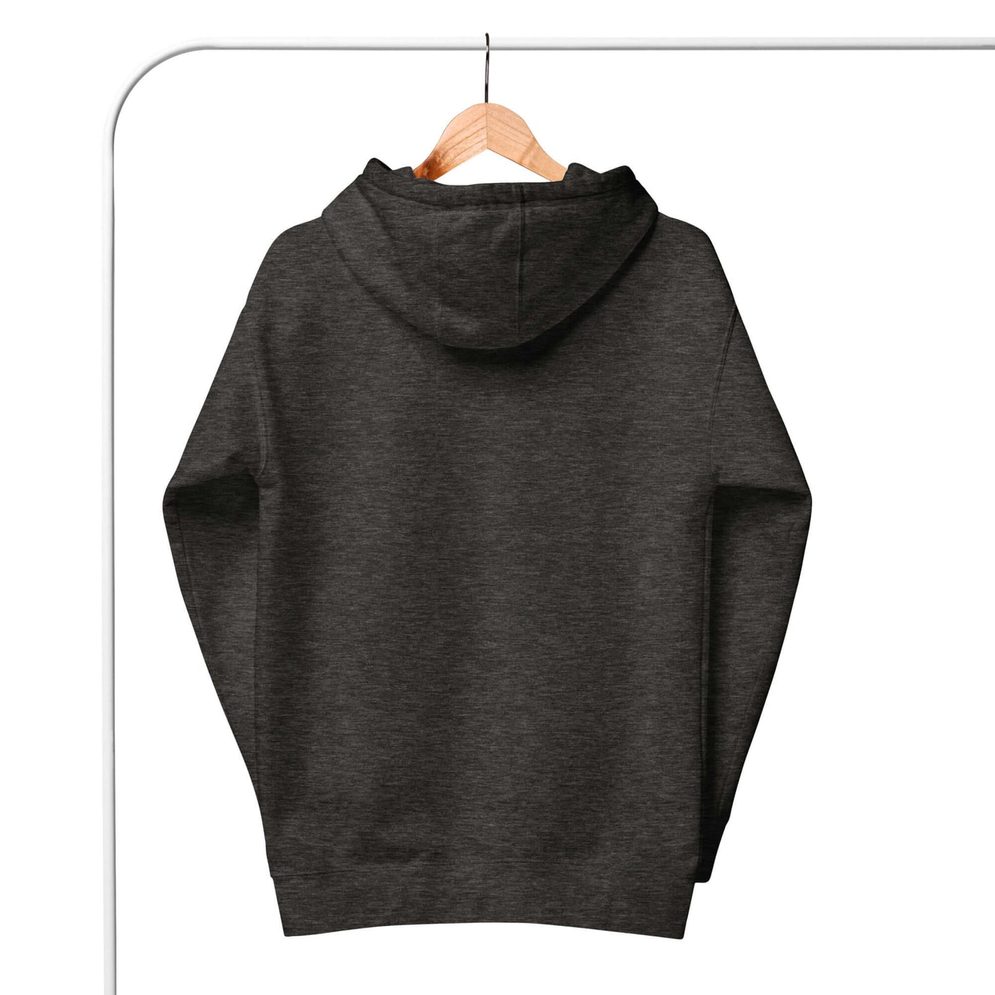 Back view of a Women's Peace, Love, Pickleball Hoodie on a hanger, showcasing its stylish and cozy design.