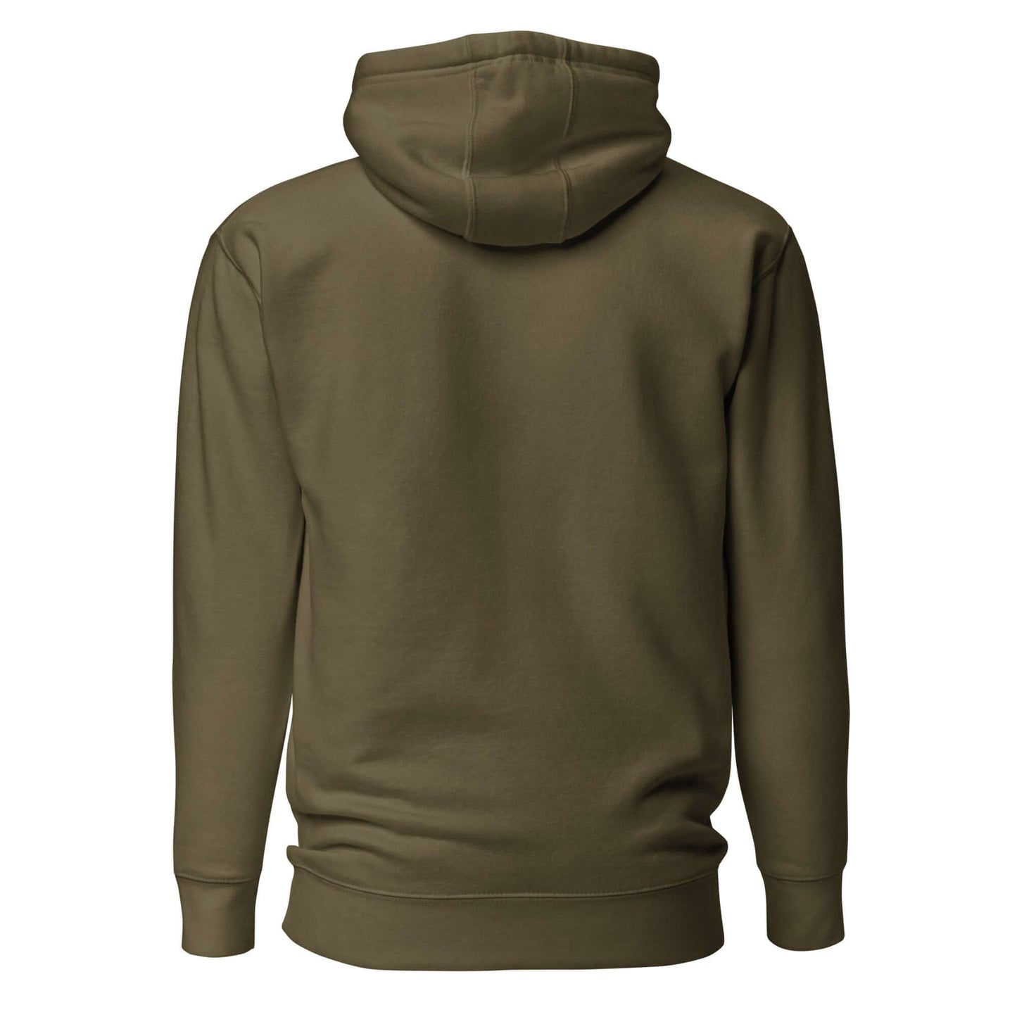 Back view of Women's Peace, Love, Pickleball Hoodie in olive green, showcasing its cozy and stylish design.