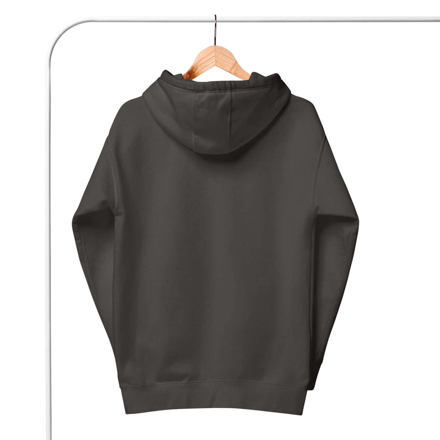 Back view of Women's Peace, Love, Pickleball Hoodie in dark grey, perfect for comfort and style during chilly games.
