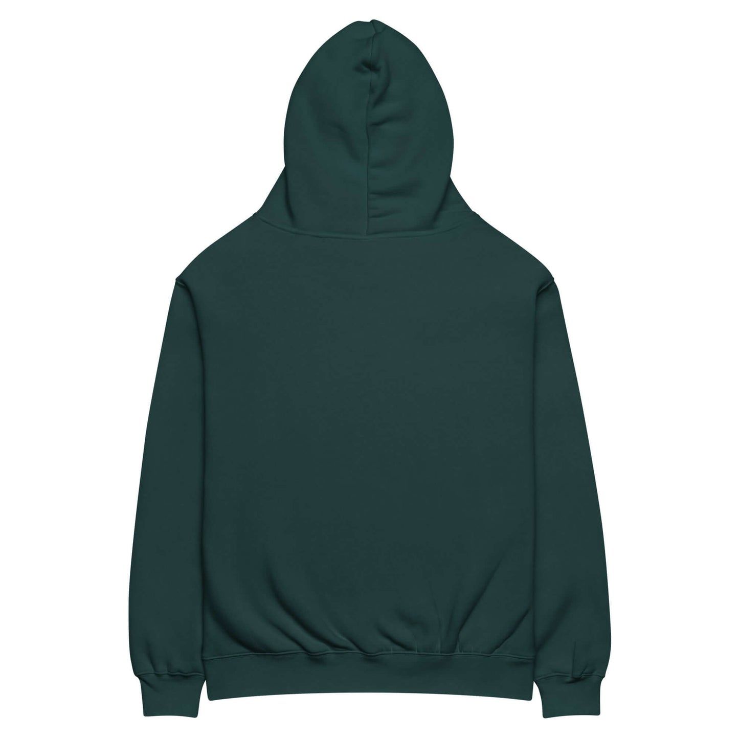 Back view of Women's Peace, Love, Pickleball oversized hoodie in dark green, ideal for comfort and style.