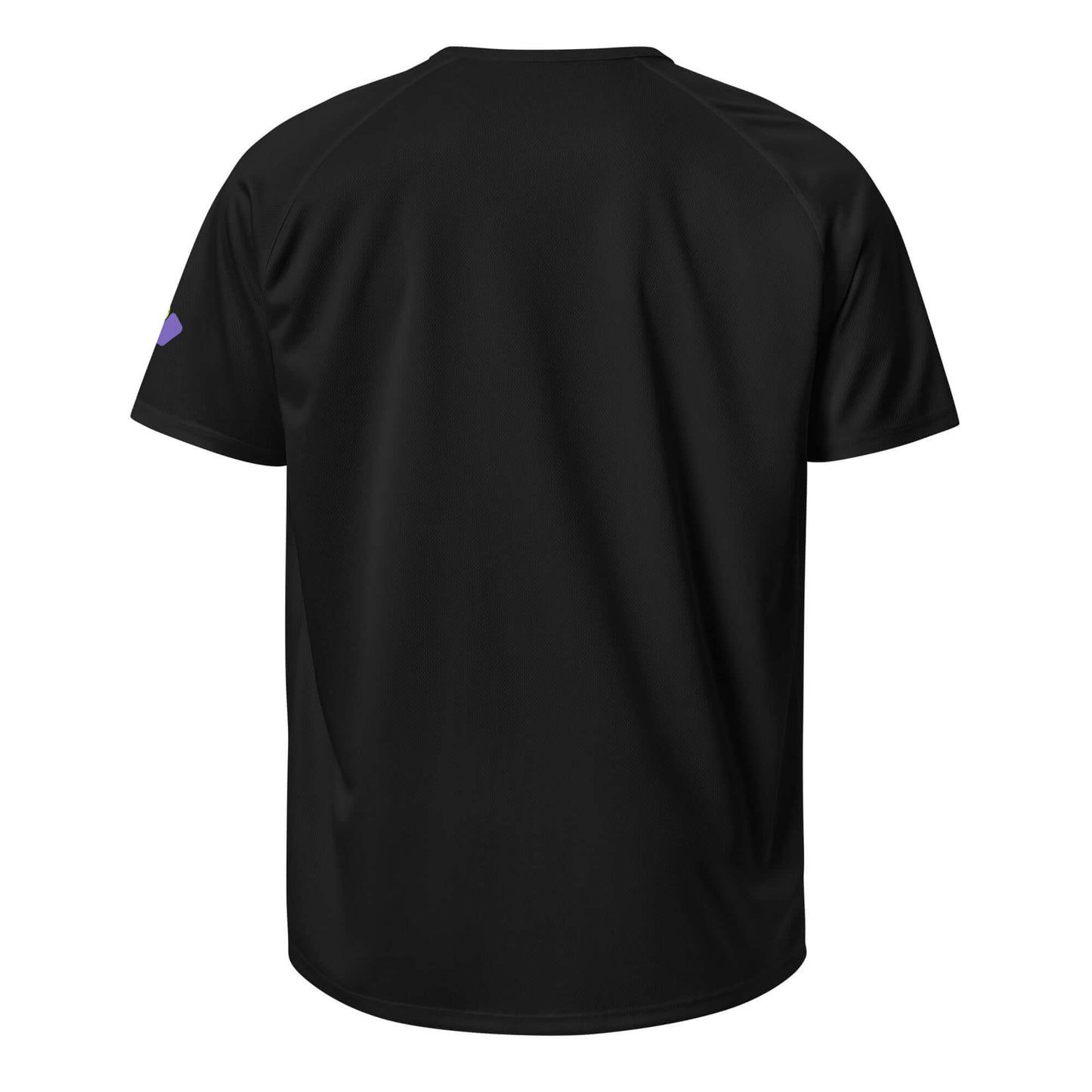 Back view of Women's Peace, Love, Pickleball Performance Shirt in black, perfect for activewear and casual outings.
