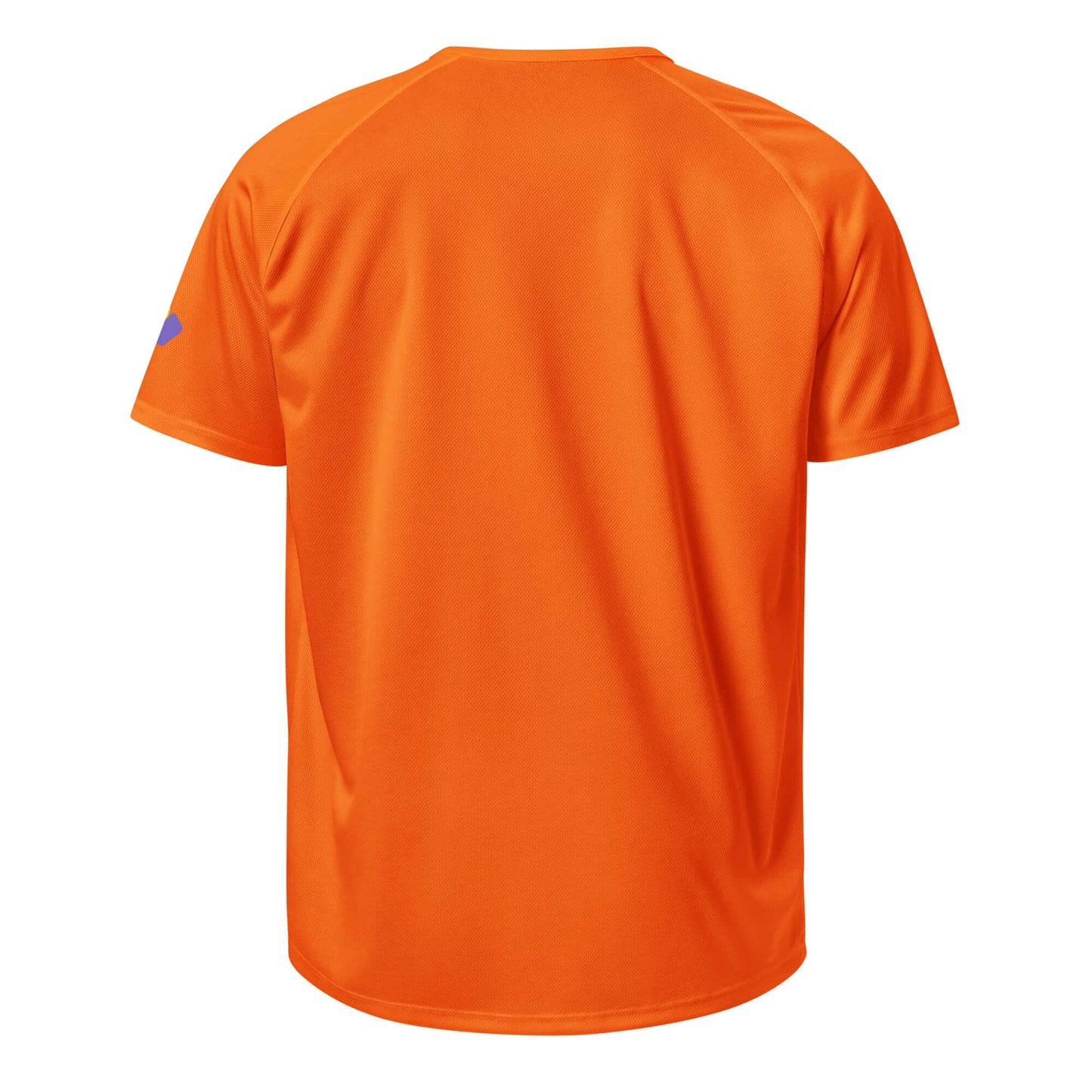 Back view of Women's orange performance shirt for pickleball, featuring breathable fabric and stylish design.