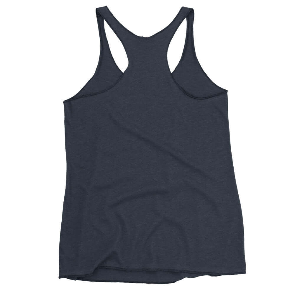 Back view of Women's Peace, Love, Pickleball Racerback Tank in dark color, perfect for athletes and casual wear.