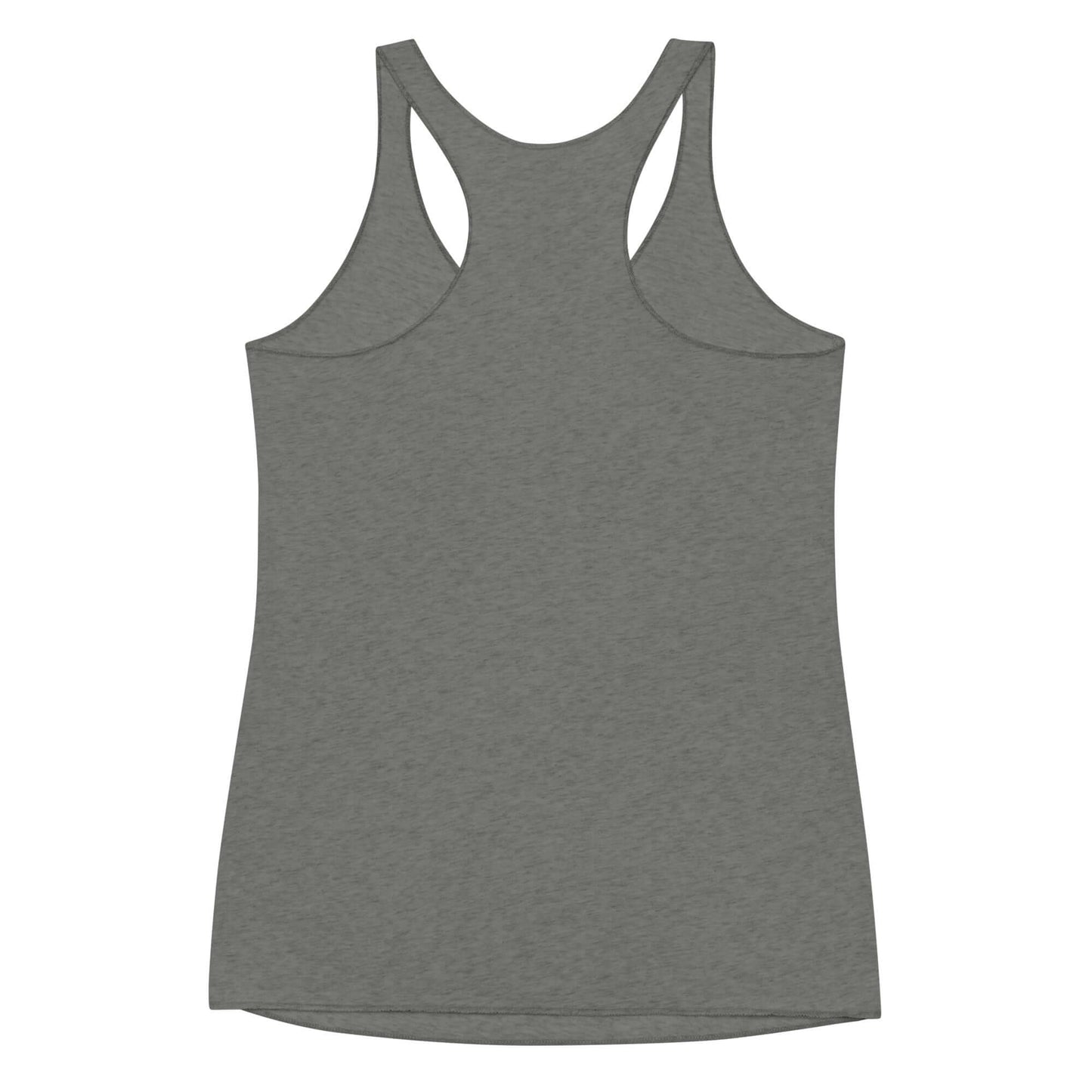 Women's racerback tank top in grey, ideal for activewear and casual outings, featuring a sleek design.