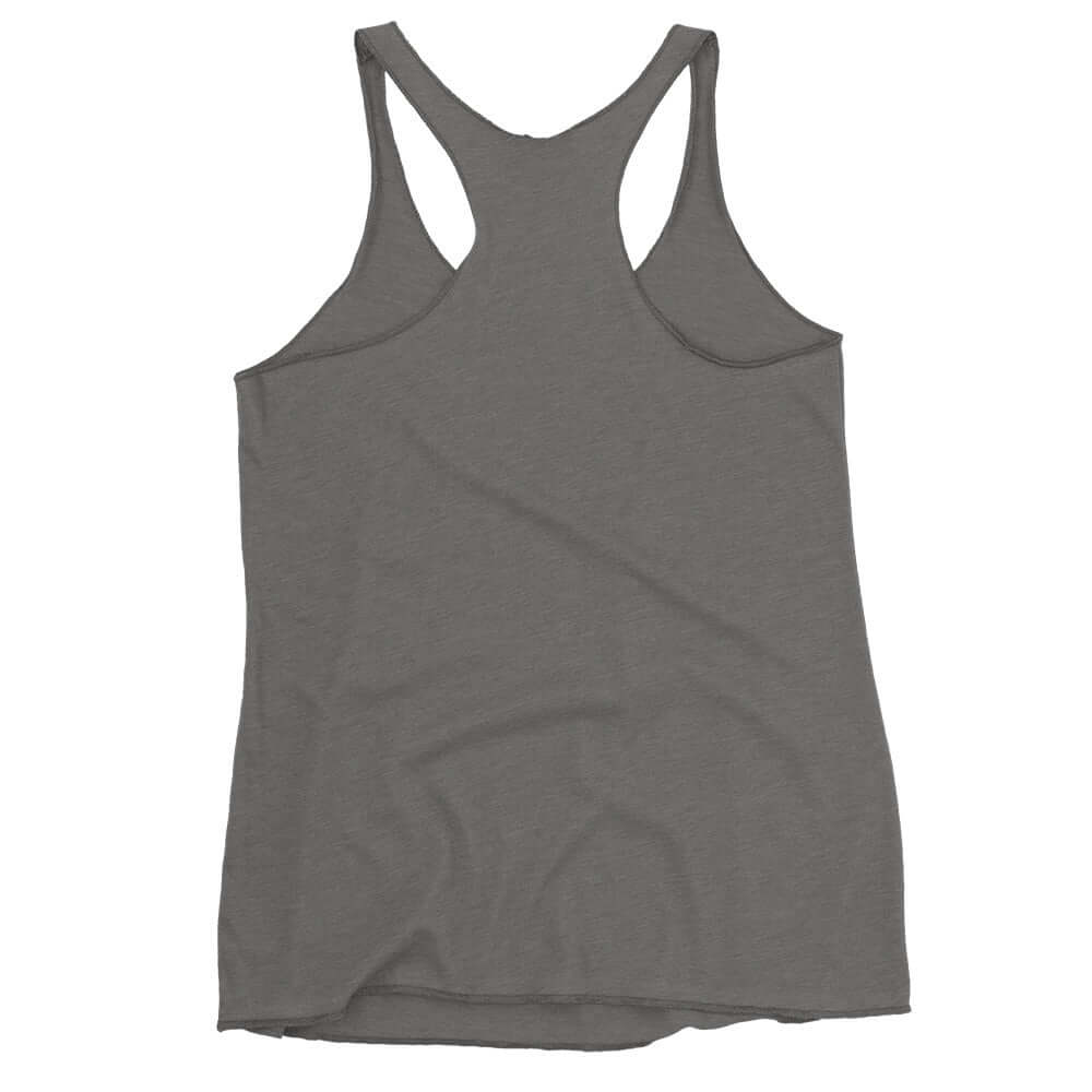 Women's Peace, Love, Pickleball Racerback Tank in grey, designed for comfort and style on and off the court.