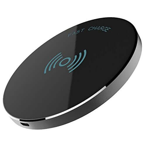 RND Fast Charge Wireless Charging Pad for Qi-compatible smartphones and devices, sleek black design.