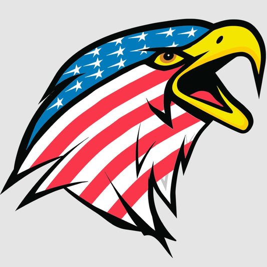Screamin' Eagle sticker with American flag design.