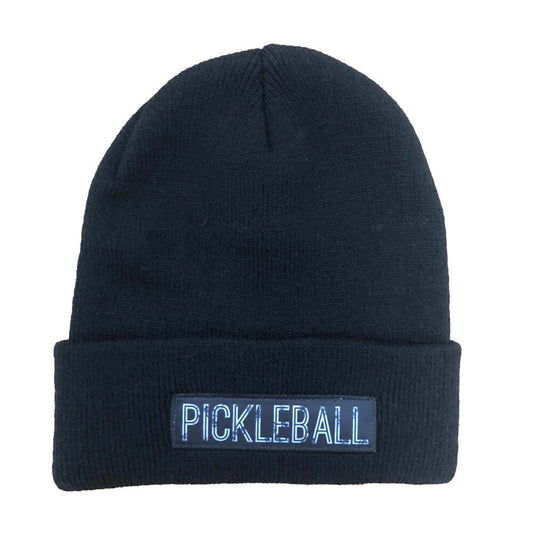 Pickleball beanie with logo, perfect for keeping head and ears warm on and off the court, ideal for pickleball enthusiasts.