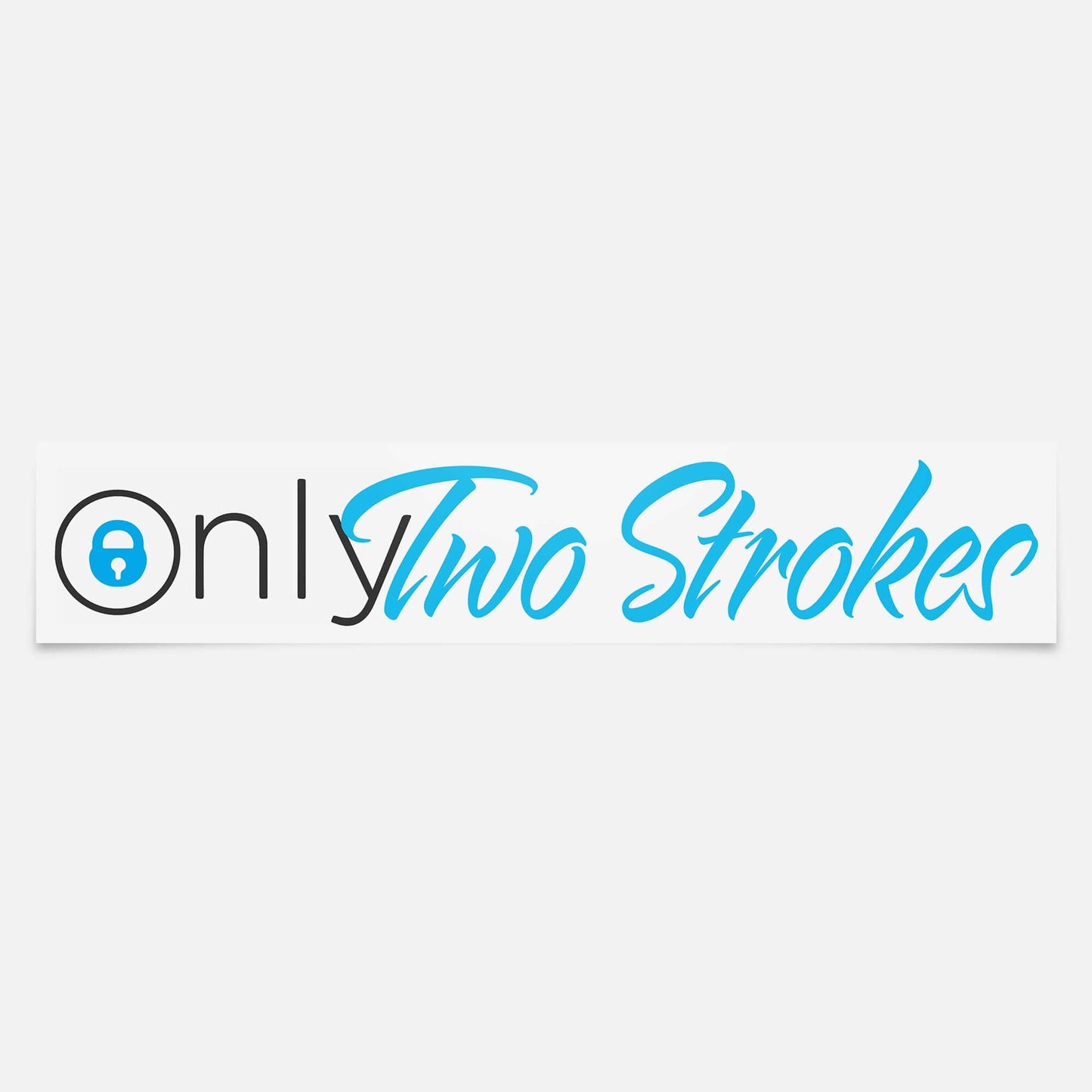 "2-Strokes Only Bumper Sticker for dirt bike enthusiasts in blue and black text"