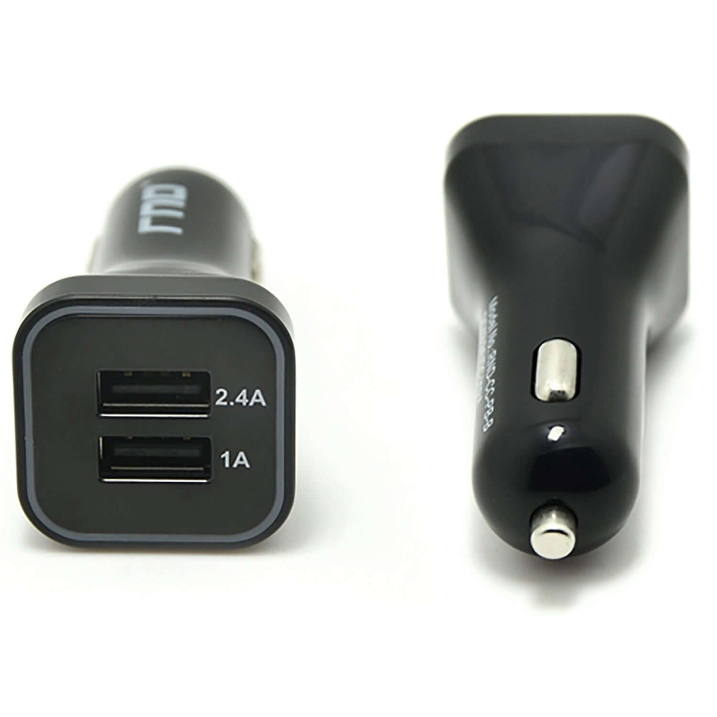 Dual USB 3.4A car charger by RND Power Solutions with safety system protection for charging two devices simultaneously.