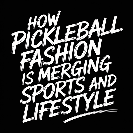 Text graphic: How Pickleball Fashion is Merging Sports and Lifestyle on a black background.