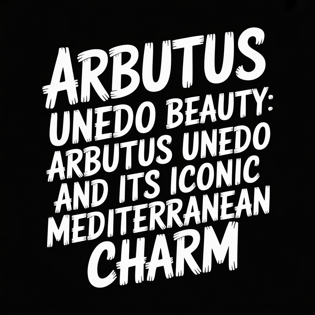 Arbutus Unedo Beauty text with focus on Arbutus Unedo and Mediterranean charm.