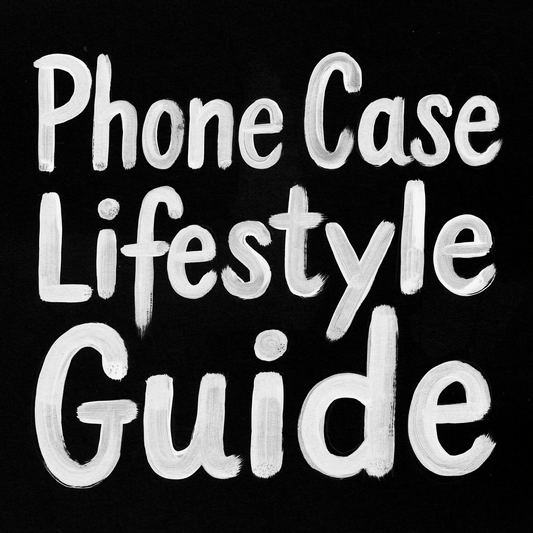 Image of "Phone Case Lifestyle Guide" text for choosing the perfect phone case.