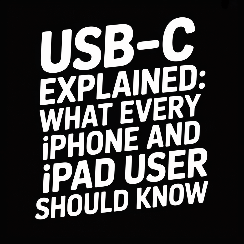 USB-C Explained: What Every iPhone and iPad User Should Know about USB.