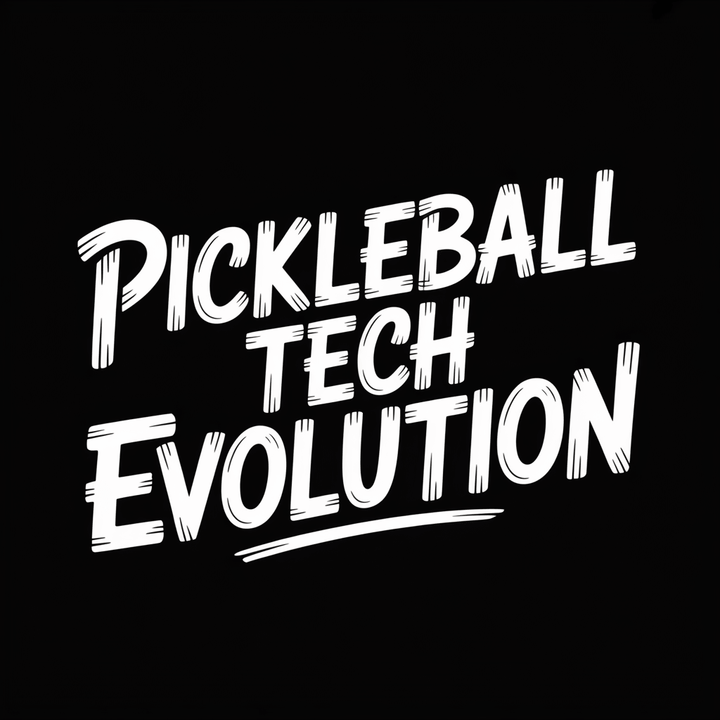 Pickleball Tech Evolution text illustration showcasing innovation in equipment design.