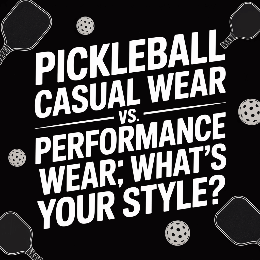 Graphic comparing pickleball casual and performance wear styles for players.