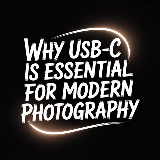 Text graphic highlighting the importance of USB-C in modern photography.