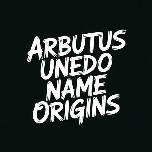 Arbutus Unedo name origins text illustration on black background.