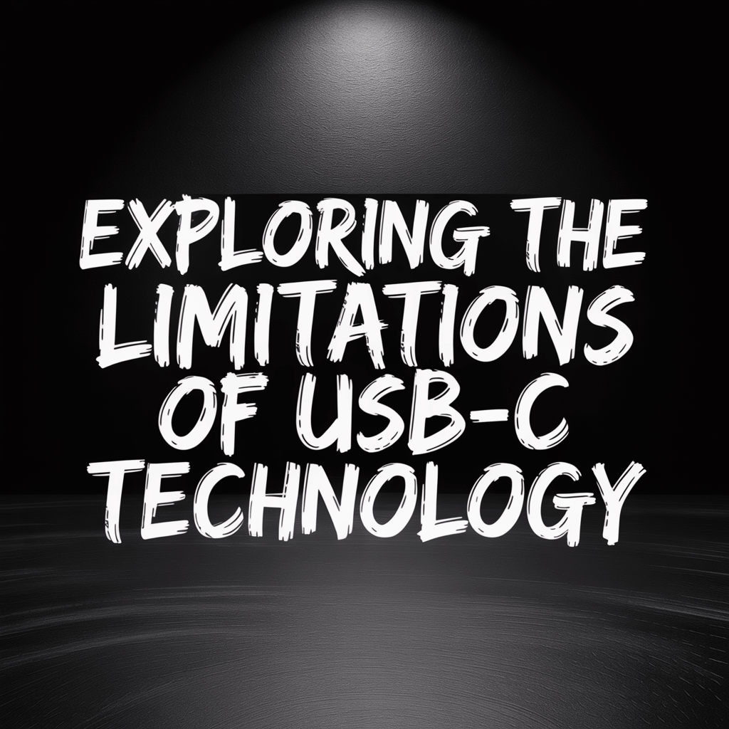 Text graphic exploring the limitations of USB-C technology on a dark background.