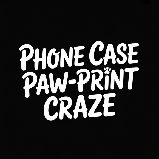 Phone Case Paw‑Print Craze text graphic on a black background