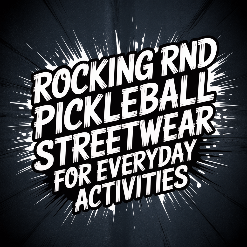 Bold text graphic promoting pickleball streetwear for everyday activities.