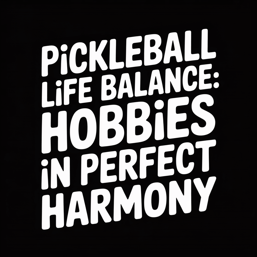 Text on image reading 'Pickleball Life Balance: Hobbies in Perfect Harmony' emphasizing pickleball as a harmonious hobby.