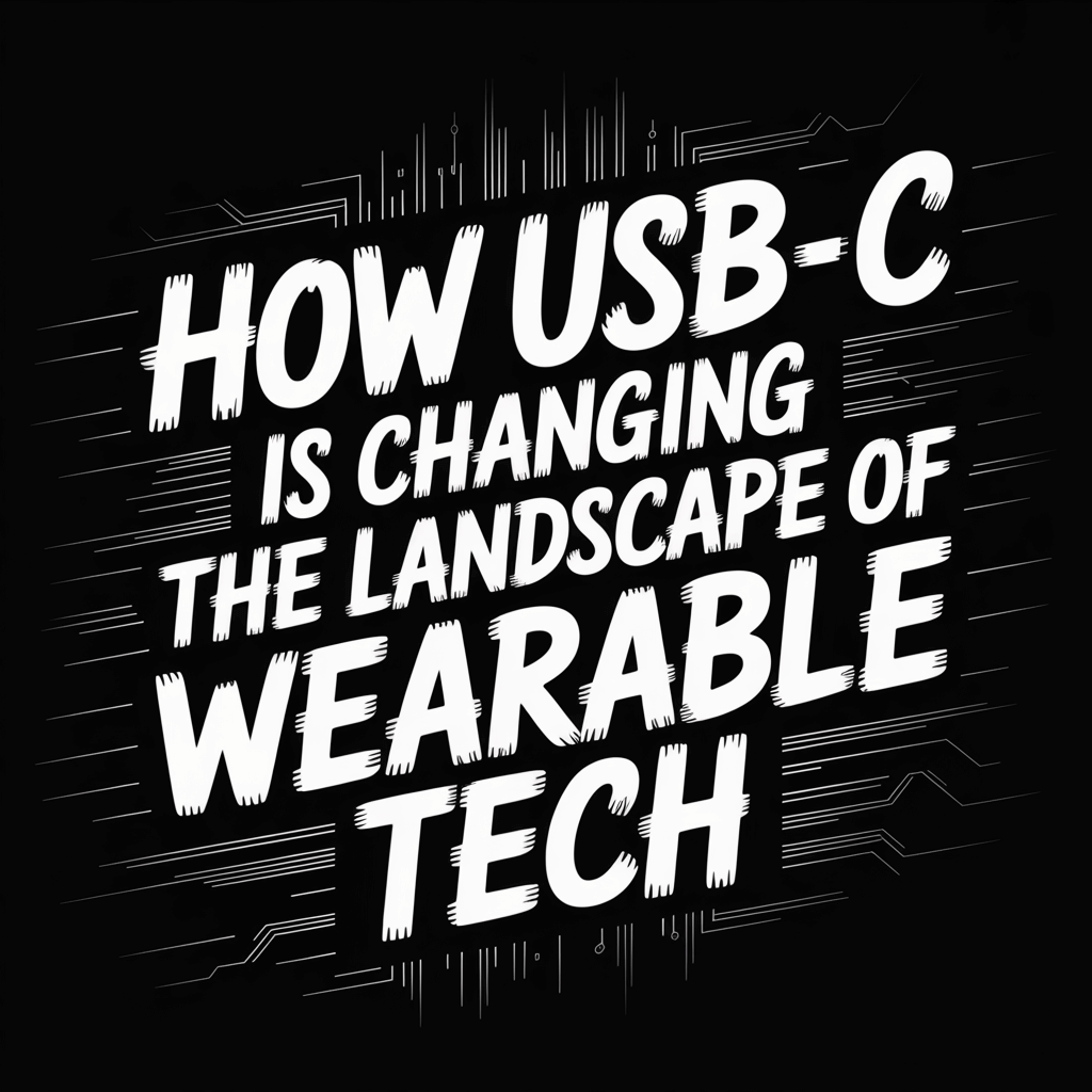 Text graphic about USB-C's impact on wearable technology in bold, dynamic font.