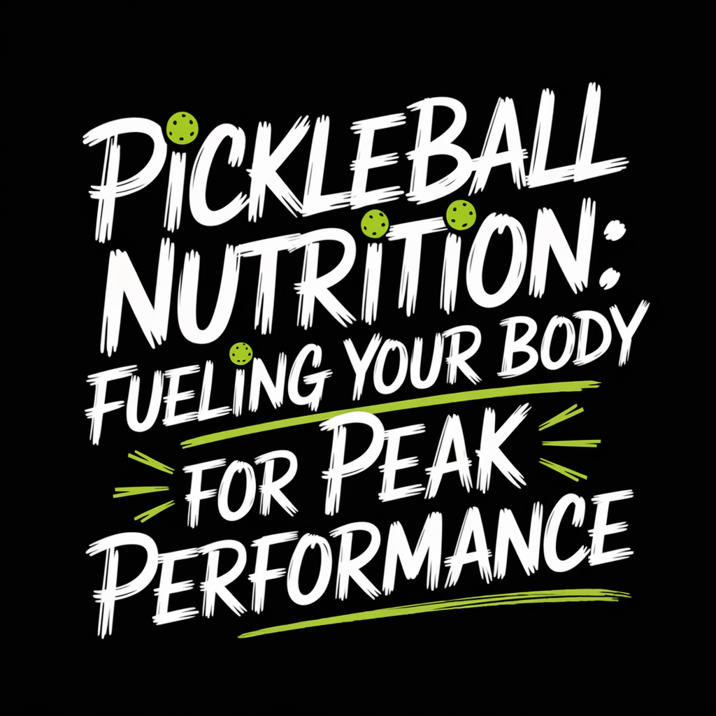 Text graphic highlighting 'Pickleball Nutrition: Fueling Your Body for Peak Performance' with vibrant colors.