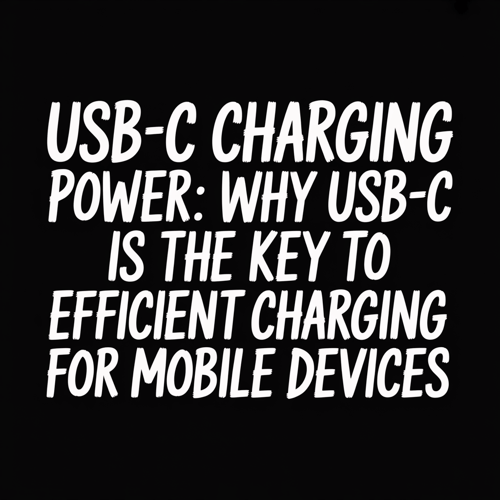 USB-C charging power graphic highlighting USB-C as key to efficient charging for mobile devices.