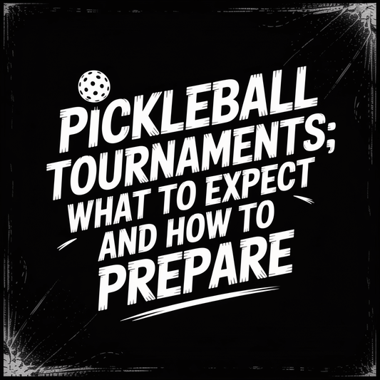 Text graphic on pickleball tournaments, detailing what to expect and how to prepare for competitive play.