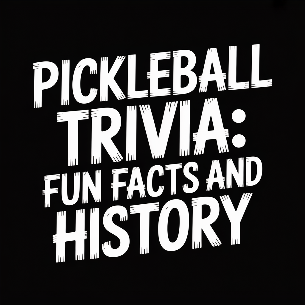 Pickleball trivia with fun facts and history displayed on a black background.