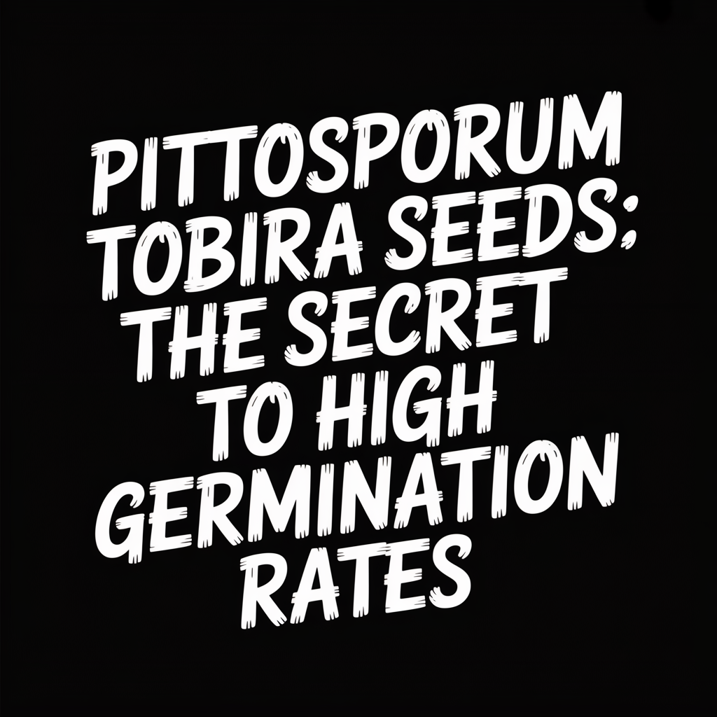Pittosporum Tobira Seeds: The Secret to High Germination Rates written in bold white letters on a black background.