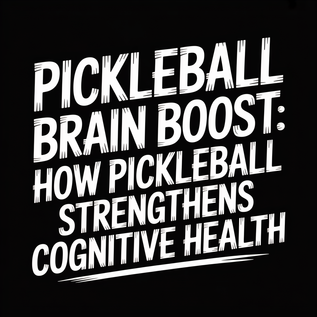 Text graphic featuring the title 'Pickleball Brain Boost: How Pickleball Strengthens Cognitive Health'.