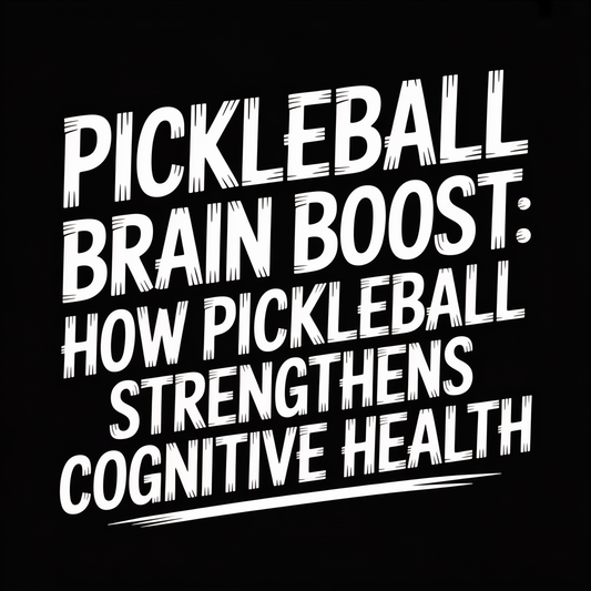 Text graphic featuring the title 'Pickleball Brain Boost: How Pickleball Strengthens Cognitive Health'.