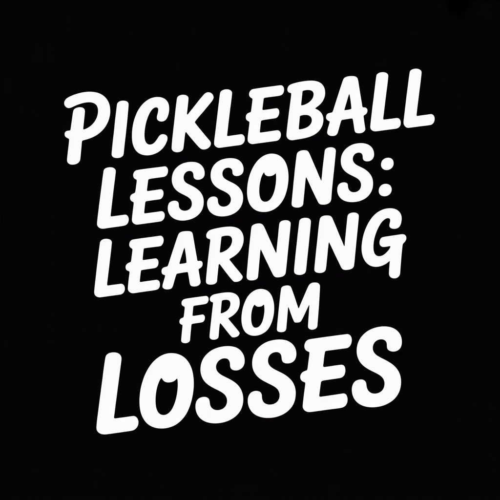 Image featuring the title 'Pickleball Lessons: Learning from Losses' in bold white text on a black background.