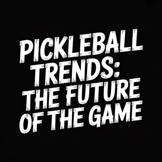 Text graphic featuring 'Pickleball Trends: The Future of the Game' in bold white letters.