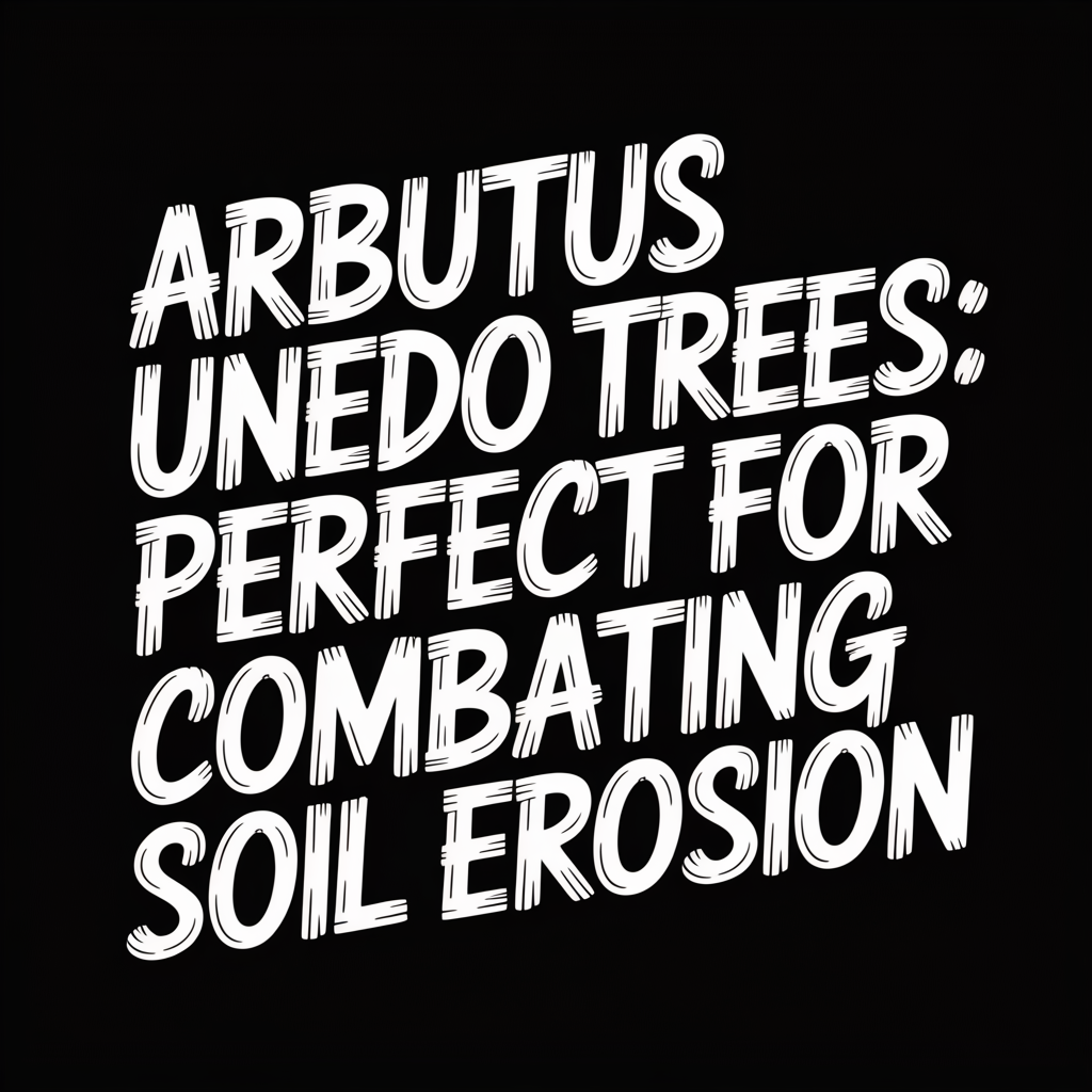 Arbutus Unedo Trees: Perfect for Combating Soil Erosion text on a black background.