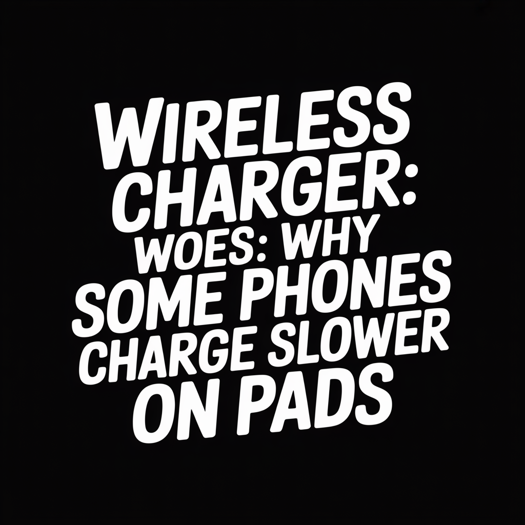 Text graphic on a black background discussing Wireless Charger issues and slower charging for some phones.