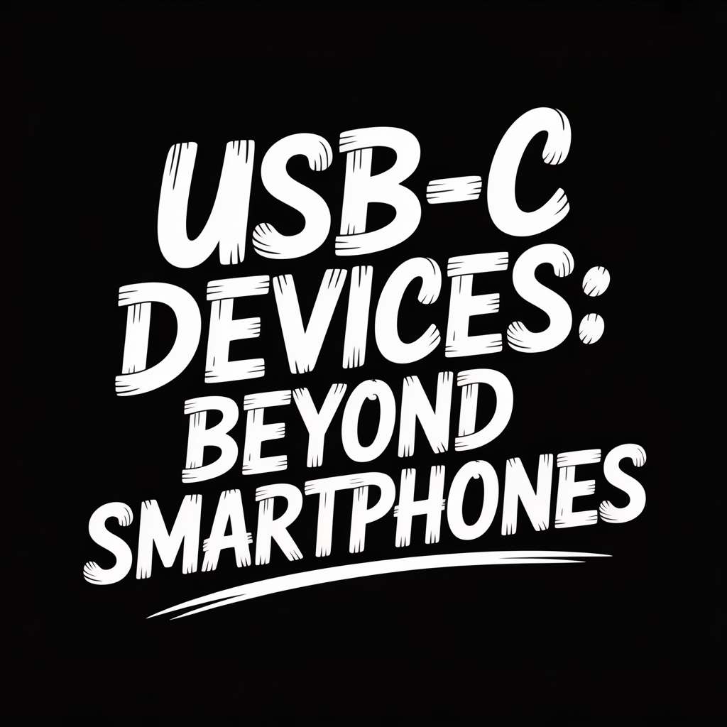USB-C Devices: Beyond Smartphones written in bold white text on a black background.