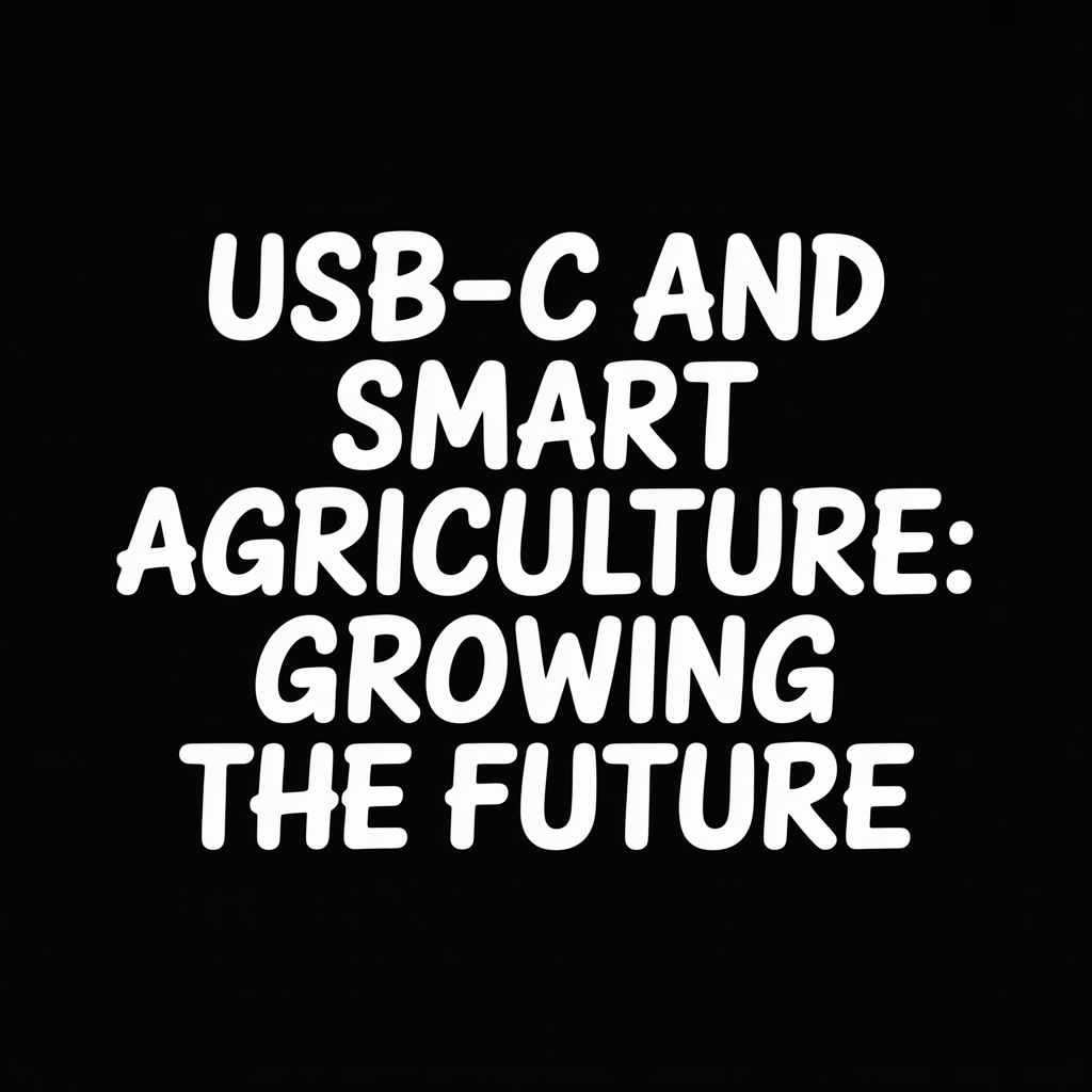 Text graphic featuring "USB-C and Smart Agriculture: Growing the Future" on a black background.